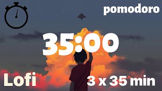 35 Minute Timer  Lofi  Pomodoro Timer  3 x 35 min [upl. by Hussey]