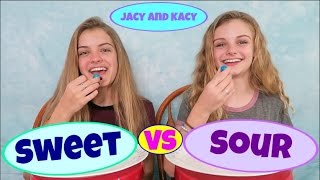 Sweet vs Sour  Candy Challenge  Jacy and Kacy [upl. by Ahsiret]