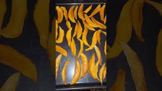 Fresh baked mangoes  Dehydrated Mangoes backyardfruits bakingsnacks fruitsnacks [upl. by Atined]