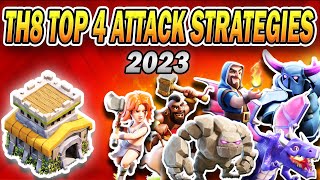 Top 4 Easiest TH8 Attack Strategies 2023  Best Town Hall 8 Attacks Clash of Clans [upl. by Ahsinauj254]