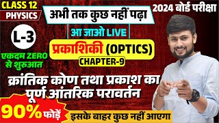 प्रकाशिकी Optics कक्षा 12 NCERT L3  क्रांतिक कोण तथा प्रकाश का पूर्ण आंतरिक परावर्तन [upl. by Dulla644]