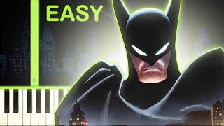 BATMAN CAPED CRUSADER THEME  EASY Piano Tutorial [upl. by Enailuj]