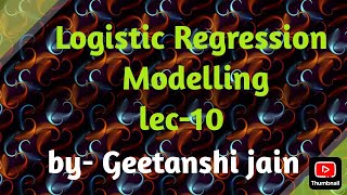 lec11 Logistic Regression [upl. by Ayyidas]