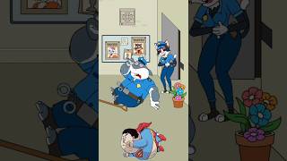 PRANK POLICE 😂 FUNNY ANIMATION GAME 04 superman starman short cat animation games viral fyp [upl. by Nnylharas]