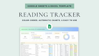 Reading Tracker  Google Sheets amp Excel Template  Book Tracker  Reading Log  Book Log [upl. by Tlevesor]