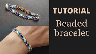 Seed bead bracelet tutorial for beginners simple beaded bracelet beading diy [upl. by Ahsied663]