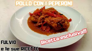 POLLO CON I PEPERONI  Ricetta in padella con salsa agrodolce [upl. by Nadabas]