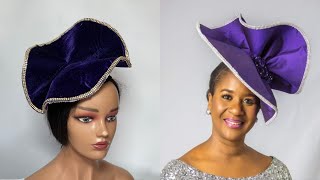 How to create Fascinator structure with crinoline mesh and velvet  DIY [upl. by Ellerrad]