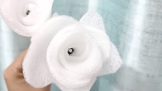 Foam sheet Rose flower very easy step wise diycrafts creativity easy [upl. by Palecek543]