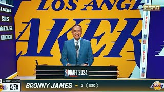 Bronny James Goes 55th Overall In The 2024 NBADraft [upl. by Mamoun]