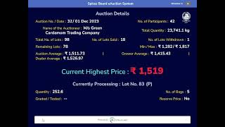 SPICES BOARD LIVE EAUCTION 01122023  GCTC [upl. by Maggie]