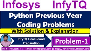 InfyTQ Previous Coding Problem  Python Coding Questions  OTP Generation Problem  InfyTQ Problem1 [upl. by Mazman]