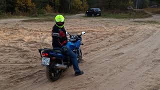 Kawasaki zr7s off road in sand  kawasaki zr7 exhaust в глубоком песке [upl. by Auoz]