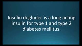 How to pronounce insulin degludec Tresiba Memorizing Pharmacology Video Flashcard [upl. by Clapp]