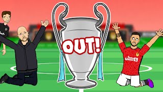 😂MAN UTD ARE OUT OF EUROPE😂 01 vs Bayern Parody Goals Highlights Champions League 2023 [upl. by Yekcim]