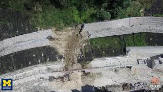 Retaining wall failure Patras mini peripheral April 2016 [upl. by Mazlack]