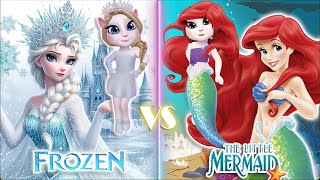 My talking Angela 2  Ariel  Little Mermaid 🌊🐬 VS Frozen  Elsa  cosplay [upl. by Verdi]