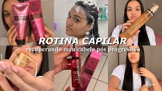 ROTINA CAPILAR recuperando meu cabelo pós progressiva 💖 linha Eudora cauterização [upl. by Icyak]