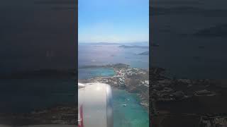 Landing into Mykonos Airport JMK 🛬 Greece 🇬🇷  Volotea Flight Travel Aviation ✈️ [upl. by Darahs]