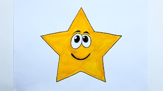 How To Draw A Star Step By Step  Star Drawing Easy – Draw a Star Easy [upl. by Alakcim]