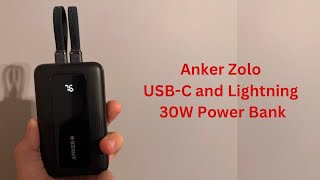 Anker Zolo with USBC and built in lightning cable 30W power bank unboxing [upl. by Diad]