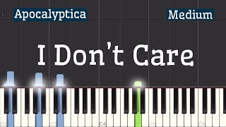 Apocalyptica  I Don’t Care Piano Tutorial  Medium [upl. by Susan]