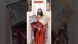 Meesho heavy sara green and pink combination kafi jach raha hai unboxing ytshorts viralvideo [upl. by Pappas]