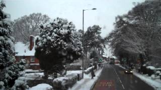 11c Cotteridge to Selly Oak bus ride in snow [upl. by Burford]