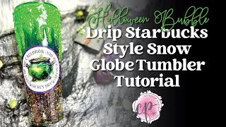 Halloween Starbucks Style Snow Globe Tutorial with Bubble Drip  CamiPaige Boutique Tutorials [upl. by Merrow401]