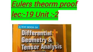 Eulers theorm in differential geometry 👍👍👍👍👍 [upl. by Chrisman209]