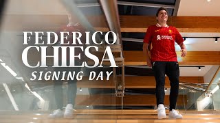 Behindthescenes with Federico Chiesa on Signing Day  Liverpool FC [upl. by Aneen209]