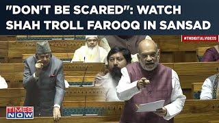 Watch Amit Shah School Farooq Abdullah On Article 370 In Parliament ExJampK CM Stunned [upl. by Anala]