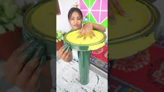 DIY table with waste buckets lid 😱 shorts youtubepartner diy viral table CreativeShriya [upl. by Notanhoj994]