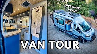 VAN TOUR  Transit Van Converted to Trail Ready Tiny Home for VAN LIFE [upl. by Schriever290]