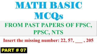 MATH BASIC ARITHMETIC MCQS FROM FPSC PPSC NTS PAST PAPERS  Part  07  online math with asad [upl. by Eartnoed]