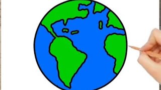 easy Earth drawing 😀😀earthsubscribevery easy to draw 😁😁😁 [upl. by Ggerk]