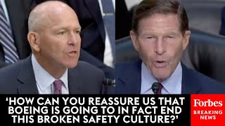 ‘I Wonder Whether Boeing Really Wants Change’ Richard Blumenthal Confronts Boeing CEO [upl. by Katherin]