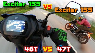 Exciter 155 46T VS Exciter 155 47T แค่ทดสเตอร์ก็เสียวได้ [upl. by Cheyney]