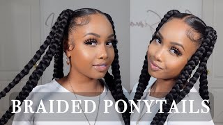 How To Braided Ponytail With Braiding Hair  Beginner Friendly [upl. by Essila25]