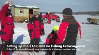 Setting up for the Jaycees 150000 Ice Fishing Extravaganza  Brainerd Dispatch MN [upl. by Cassidy]