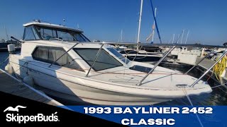 1993 Bayliner 2452 Classic Fishing Boat Tour SkipperBuds [upl. by Ttegdirb]