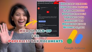 Youtube Paperless Tax DocumentsHow to Updateamp Signup for Paperless Tax Documents in Google Adsense [upl. by Navek]