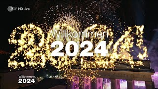 Jahreswechsel 20232024  Feuerwerk  20232024 am Brandenburger Tor Willkommen 2024 [upl. by Ahsanat661]