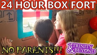 24 HOUR BOX FORT CHALLENGE With No Parents OMG Skit [upl. by Nohtiek729]