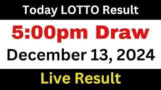 LOTTO Result Today 500pm Draw December 13 2024 [upl. by Jourdan]