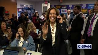 KAMALA HARRIS quotIm looking  you amp youre looking  me Oh theres a live camera Im waving  youquot [upl. by Aicilec]