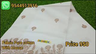 November 12 2024Cotton embroidery sarees [upl. by Ardnosak]