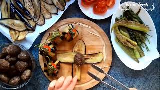 Yemek Tarifleri  İslim Kebabı  Kürdan Kebabı  Eggplant Kebab  Bizim Terek [upl. by Dragde748]