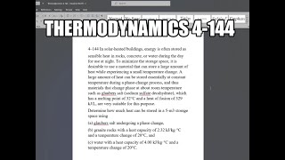 Thermodynamics 4144 In solarheated buildings energy is often stored as sensible heat in rocks [upl. by Buff]