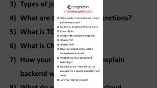 10th June 2024 Cognizant interview experience  Cognizant interview questions  GenC 2024 [upl. by Sudhir968]